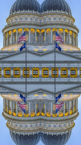 Vertical Four reflections of the dome of capital building