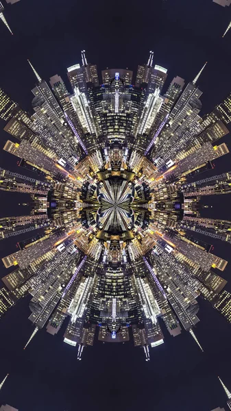 Vertical frame Radial shape made from San Francisco night — Stock Photo, Image