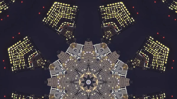 샌프란시스코 베이 스카이라인으로 제작된 파노라마 프레임 스타 패턴 — 스톡 사진