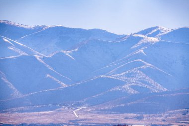 Utah Vadisi dağ manzarası Kış gün ışığında