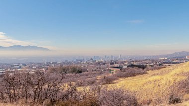 Salt Lake City, Utah 'a bakan Panorama Uzak Manzarası