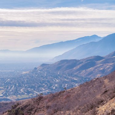 Puslu kare çerçeve Salt Lake City, Utah manzaralı