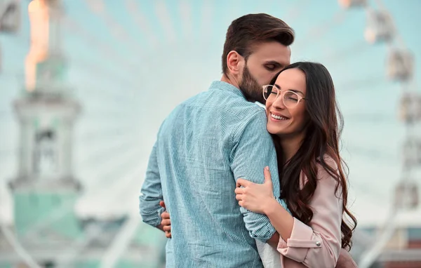 Det Kärlek Luften Söta Romantiska Par Som Spenderar Tid Tillsammans — Stockfoto