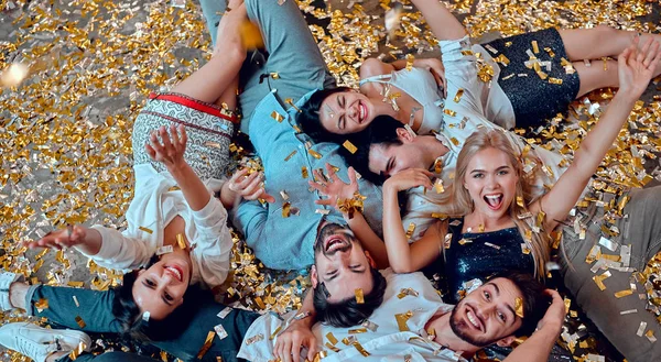 Let Party Begin Group Young People Having Fun Together Lying — Stock Photo, Image