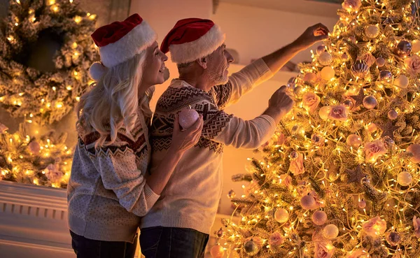 God Jul Och Gott Nytt Kärlek Har Ingen Ålder Senior — Stockfoto