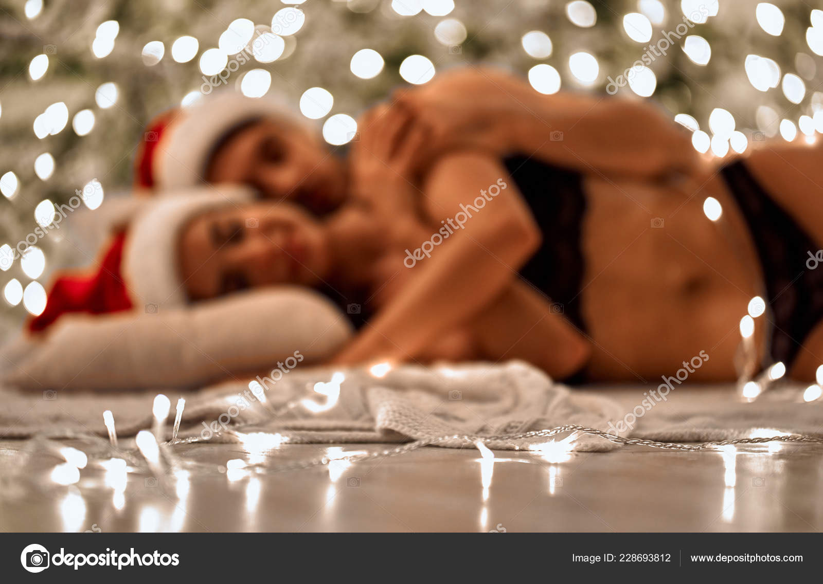 Merry Christmas Happy New Year Sexy Passionate Couple Celebrating Christmas Stock Photo Merry Christmas Happy New Year Sexy Passionate Couple Celebrating Christmas Stock Photo