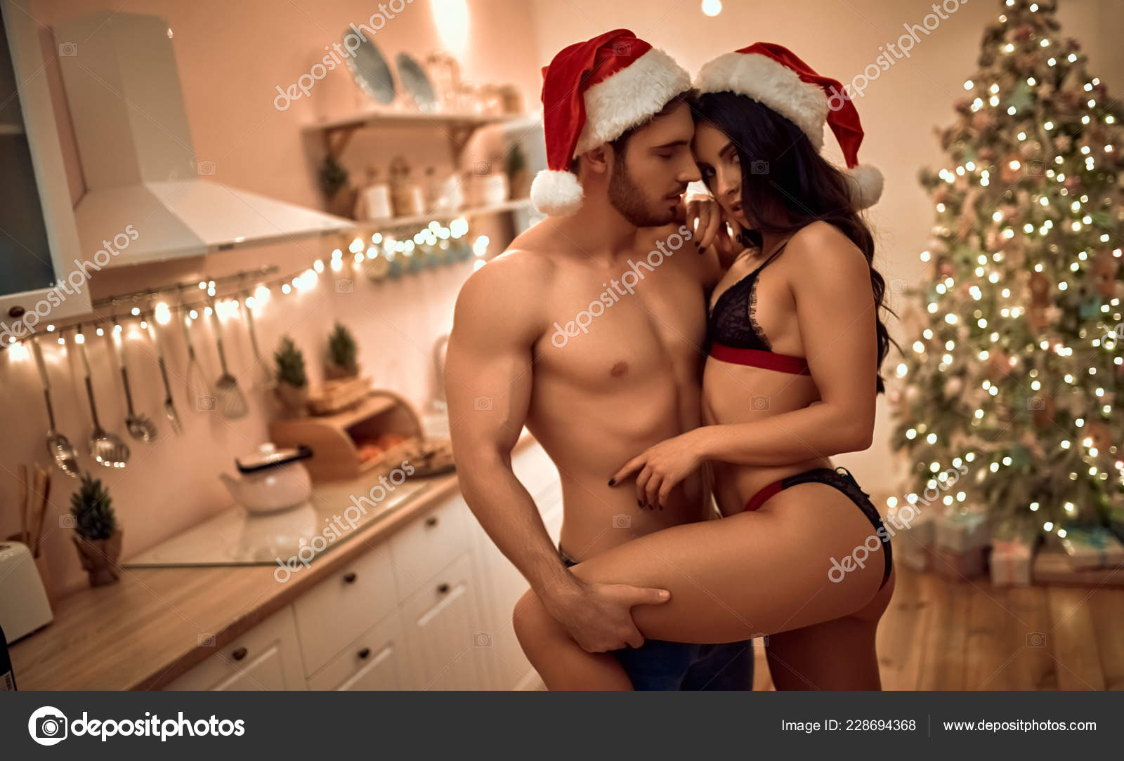 Merry Christmas Happy New Year Sexy Passionate Couple Having Sex Stock Photo by ©4pmphoto@gmail 228694368