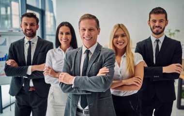 Birlikte çalışma office iş adamları. Grup ofis çalışanları.