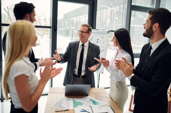 Des Gens Affaires Qui Travaillent Ensemble Bureau Groupe Employés Bureau — Photo