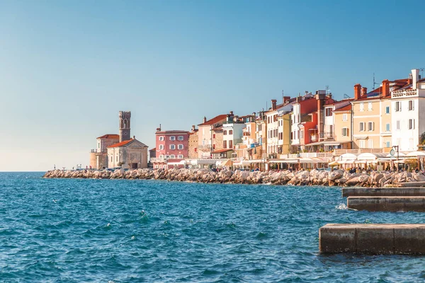 Piran Cidade Mar Adriático Uma Das Principais Atracções Turísticas Eslovénia — Fotografia de Stock