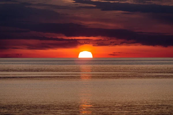 Zonsondergang Adriatische Zee Buurt Van Porec Kroatië Europa — Stockfoto