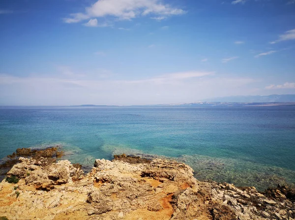 Vue Sur Mer Adriatique Depuis Île Vir Croatie Europe — Photo
