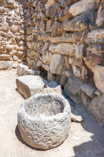 Storage jars at The Minoan Palace of Phaistos on Crete, Greece, Europe.