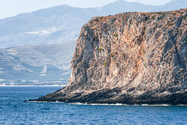 Costa Rocosa Cerca Laguna Balos Noroeste Creta Grecia Europa — Foto de Stock