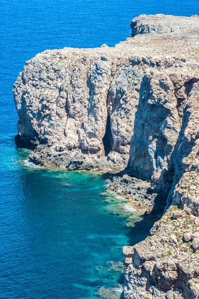 Costa Rocosa Cerca Laguna Balos Noroeste Creta Grecia Europa — Foto de Stock