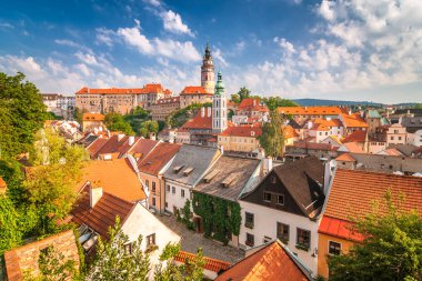 Cesky Krumlov castle, Çek Cumhuriyeti, Avrupa ile ortaçağdan kalma şehir görünümünü.