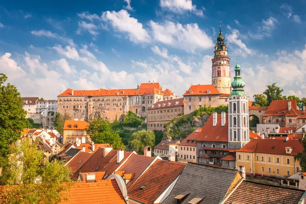 Άποψη Της Μεσαιωνικής Πόλης Cesky Krumlov Την Ευρώπη Κάστρο Τσεχική — Φωτογραφία Αρχείου