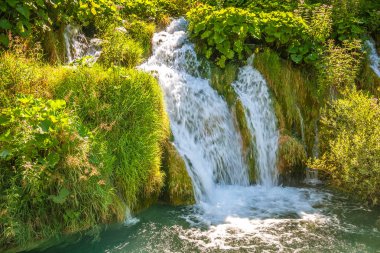 Şelale Plitvice Gölleri Milli Parkı, Hırvatistan, Avrupa.