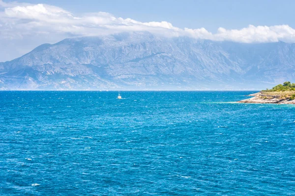Vista Mar Costa Montaña Croacia Desde Isla Brac Croacia Europa —  Fotos de Stock
