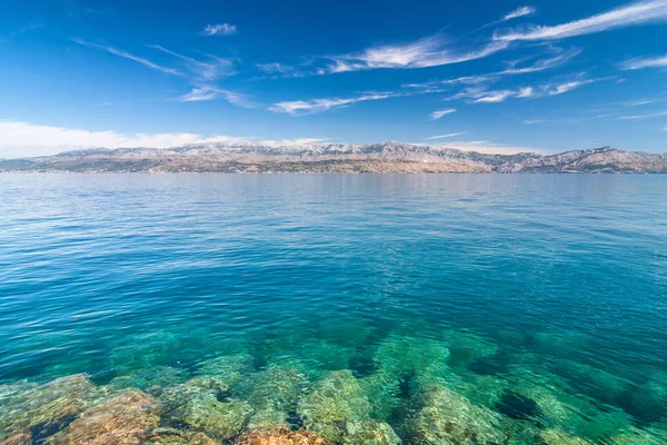 Vista Mar Costa Montaña Croacia Desde Isla Brac Croacia Europa — Foto de Stock