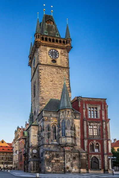 The tower of the City Hall in the Old Town Square in Prague. — Stock Photo, Image
