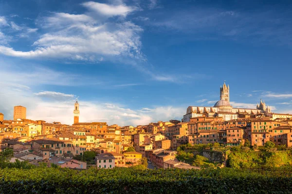 Siena ciudad, vista panorámica de la antigua ciudad en la región de Toscana — Foto de Stock
