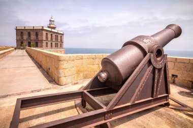 Historical cannon to defend the city Melilla, a Spanish province clipart