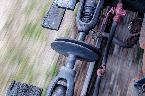 Detalle de la conexión de un vagón de tren antiguo . —  Fotos de Stock