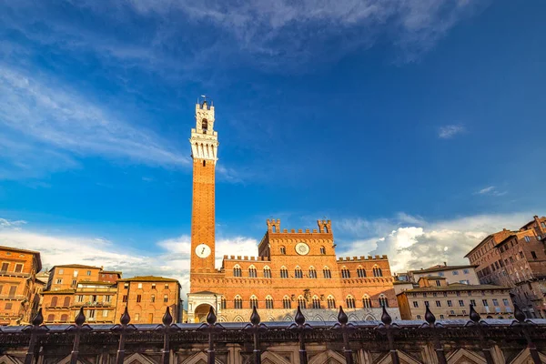 Torre Del Mangia Toren Het Piazza Del Campo Siena Stad — Stockfoto