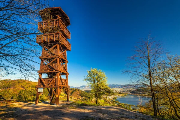 Torre Panoramica Sopra Villaggio Divinka Vicino Alla Città Zilina Slovacchia — Foto Stock