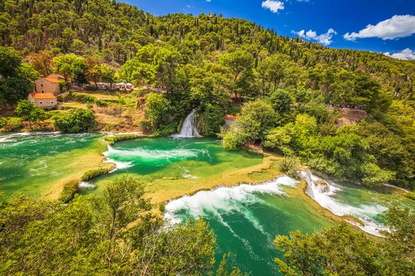 Καταρράκτες Skradinski Buk Στο Εθνικό Πάρκο Krka Στην Κροατία Ευρώπη — Φωτογραφία Αρχείου