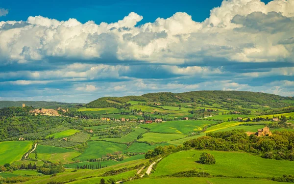 Tájkép Val Orcia Völgyében Toszkánában Tavasszal Olaszországban — Stock Fotó