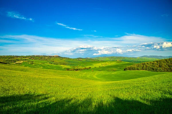 Tájkép Val Orcia Völgyében Toszkánában Tavasszal Olaszországban — Stock Fotó