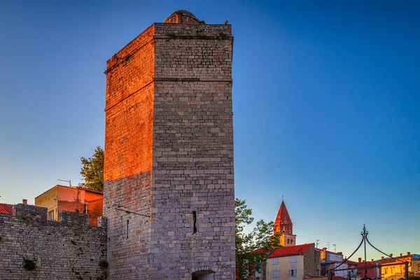 Kapitänsturm Historischen Zentrum Der Stadt Zadar Bei Sonnenuntergang Kroatien Europa — Stockfoto