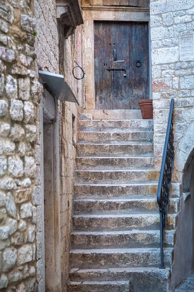 Historische Straße Trogir Einer Antiken Stadt Und Hafen Der Adriaküste — Stockfoto