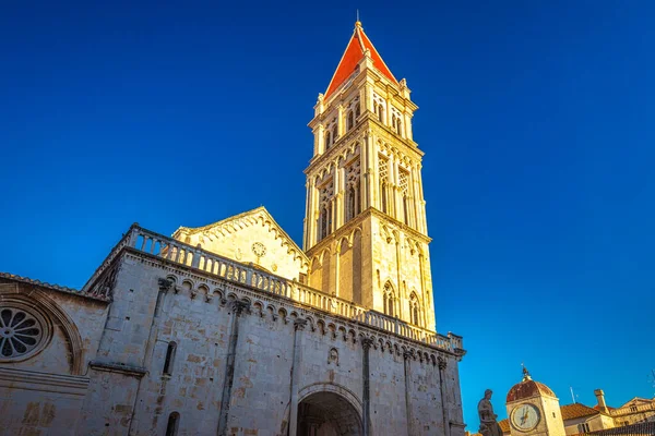 Kathedraal Van Lawrence Trogir Bij Zonsondergang Kroatië Europa — Stockfoto