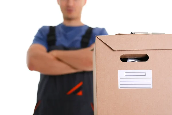 Specialist courier delivery service carries boxes — Stock Photo, Image