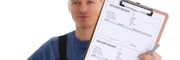 Specialist courier delivery service offers one person — Stock Photo, Image