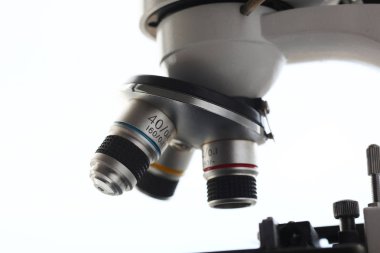 Arka plan baş mikroskobunun