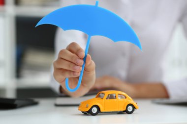 El bir minyatür şemsiye tutan