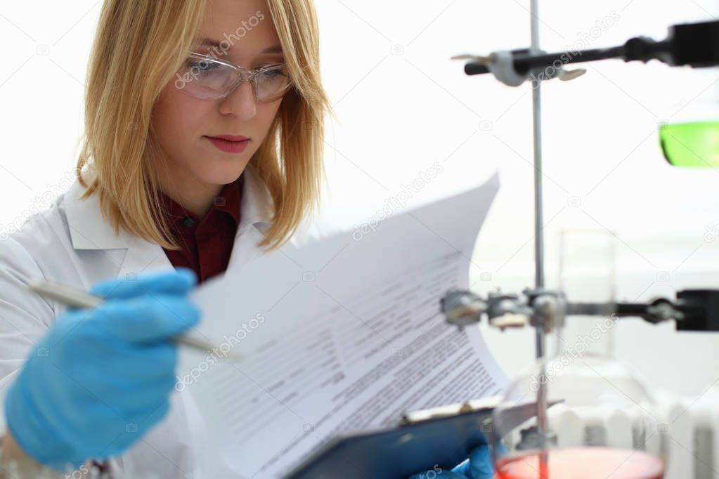 Female chemist in the laboratory of biological