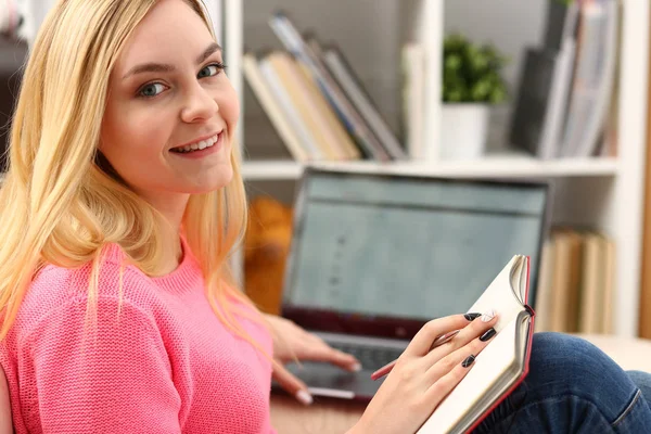 young beautiful woman read book study hard prepare for exam