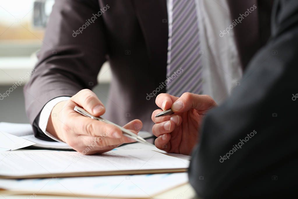 Male arm in suit and tie fill form clipped
