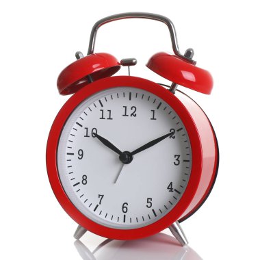 beyaz izole kırmızı alarm saati