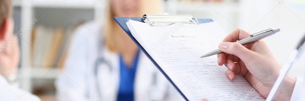 Female medicine doctor hand holding