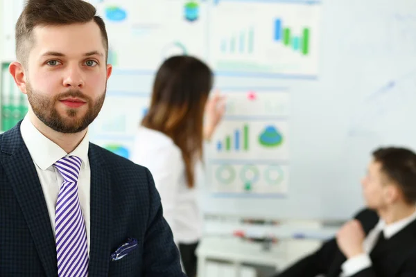 Young handsome teacher man in suit with