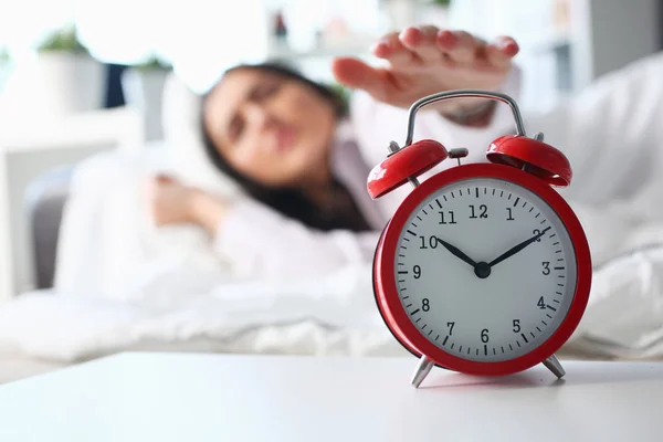 Sleepy young woman portrait with one — Stock Photo, Image