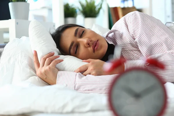 Beautiful indian woman peacefully lying — Stock Photo, Image