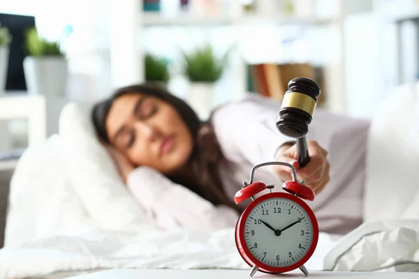 Sleepy young woman portrait with one — Stock Photo, Image