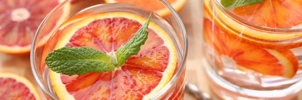 Red orange punch home made cocktail closeup — Stok Foto